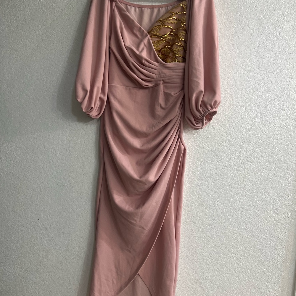 Elegant Pink and Gold Women's Dress